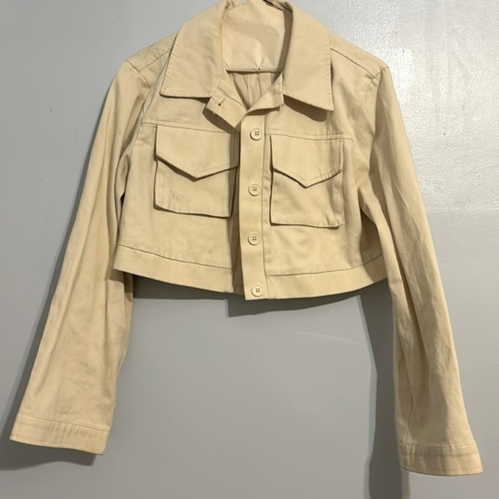 Lovers and Friends XS Cropped Khaki Jacket